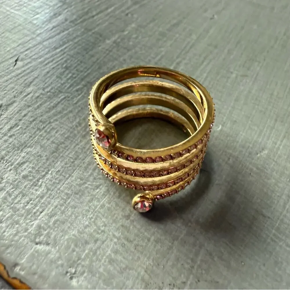 Michael Kors Gold Tone Wrap Ring Size 7